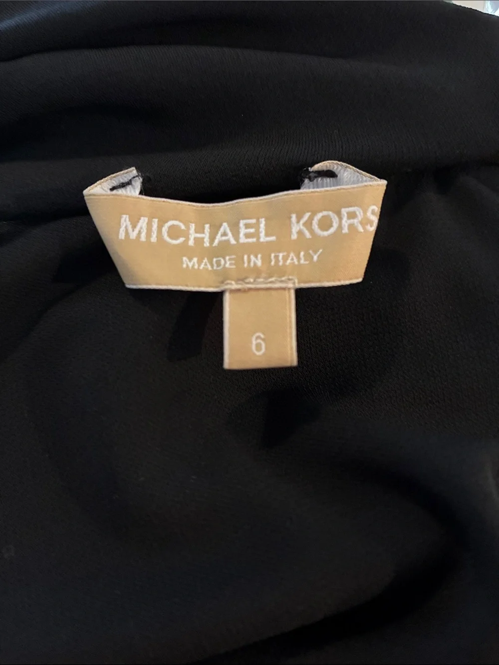 Michael Kors Draped Cowl Neck Long Sleeve Dress Size 6